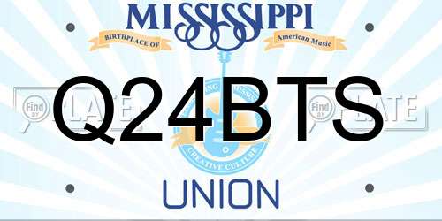 Q24BTS Mississippi License Plate
