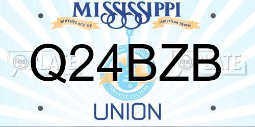 Q24BZB Mississippi License Plate