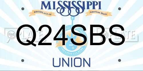 Q24SBS Mississippi License Plate