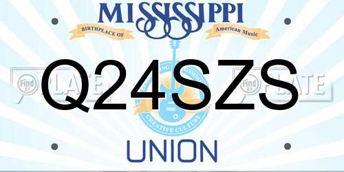 Q24SZS Mississippi License Plate