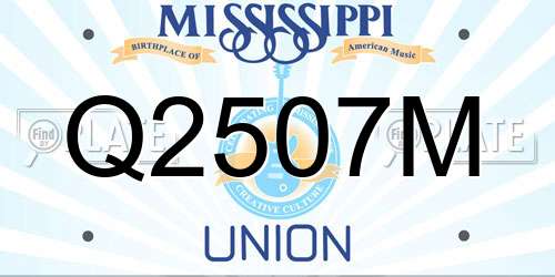 Q2507M Mississippi License Plate