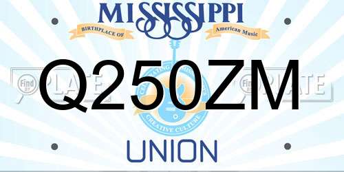 Q250ZM Mississippi License Plate