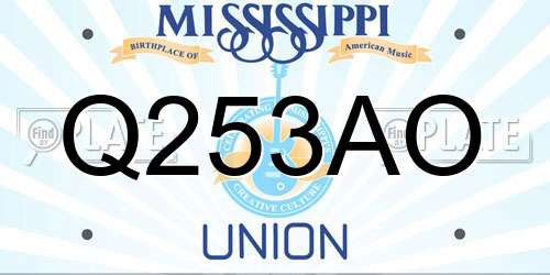 Q253AO Mississippi License Plate