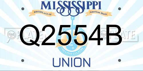 Q2554B Mississippi License Plate