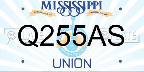 Q255AS Mississippi License Plate