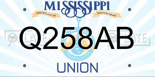 Q258AB Mississippi License Plate