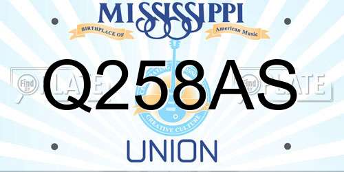 Q258AS Mississippi License Plate