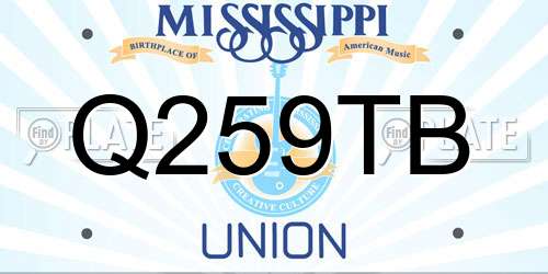 Q259TB Mississippi License Plate