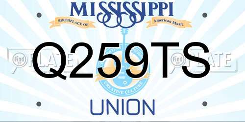 Q259TS Mississippi License Plate
