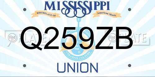 Q259ZB Mississippi License Plate
