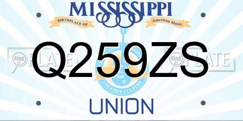 Q259ZS Mississippi License Plate