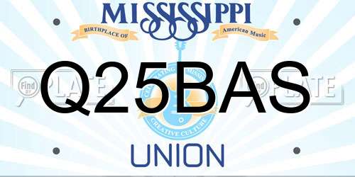Q25BAS Mississippi License Plate
