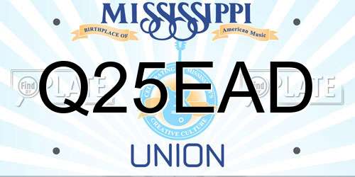 Q25EAD Mississippi License Plate
