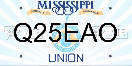 Q25EAO Mississippi License Plate