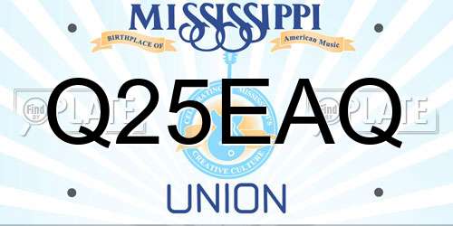 Q25EAQ Mississippi License Plate