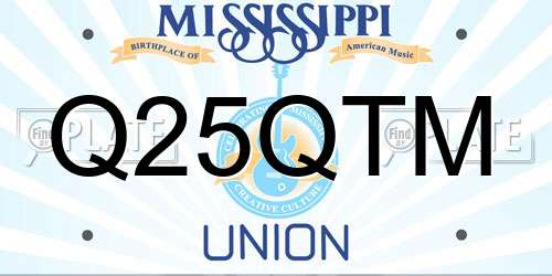 Q25QTM Mississippi License Plate