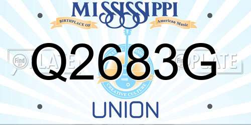 Q2683G Mississippi License Plate