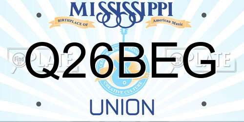 Q26BEG Mississippi License Plate