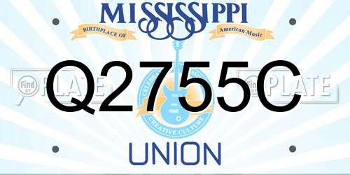 Q2755C Mississippi License Plate