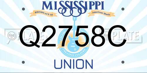 Q2758C Mississippi License Plate