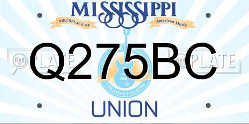 Q275BC Mississippi License Plate