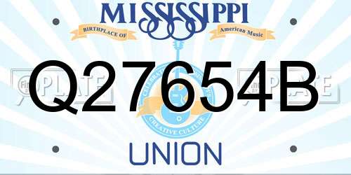 Q27654B Mississippi License Plate