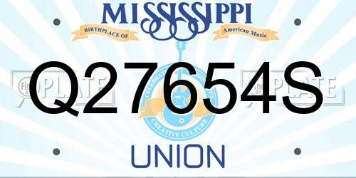 Q27654S Mississippi License Plate