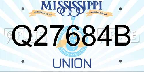 Q27684B Mississippi License Plate