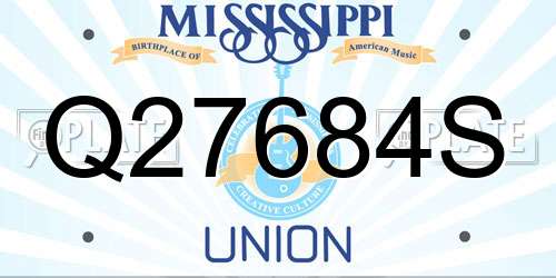Q27684S Mississippi License Plate