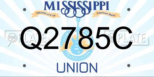 Q2785C Mississippi License Plate
