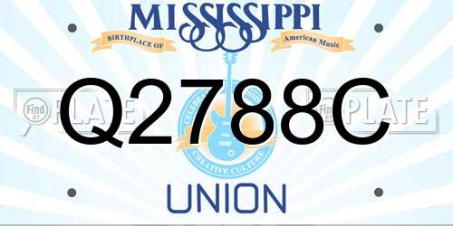 Q2788C Mississippi License Plate