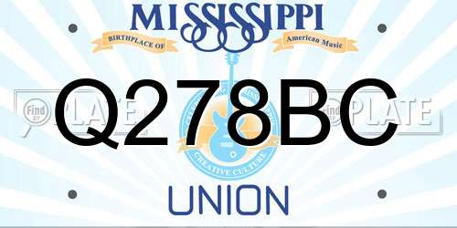 Q278BC Mississippi License Plate