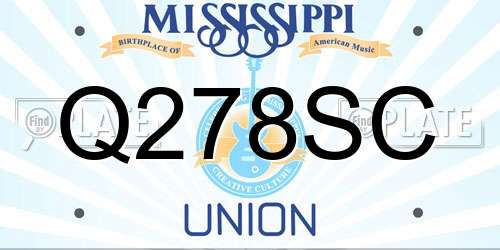 Q278SC Mississippi License Plate