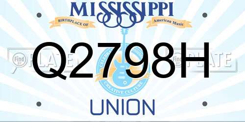 Q2798H Mississippi License Plate