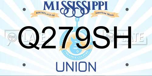 Q279SH Mississippi License Plate