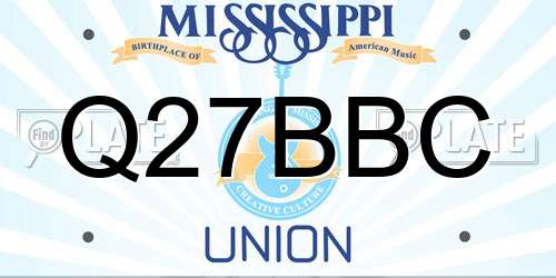Q27BBC Mississippi License Plate