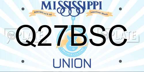 Q27BSC Mississippi License Plate