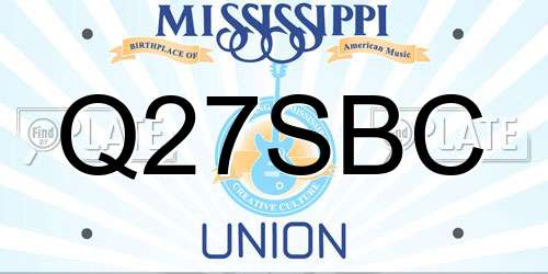 Q27SBC Mississippi License Plate