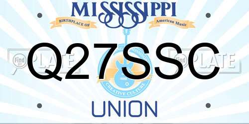 Q27SSC Mississippi License Plate