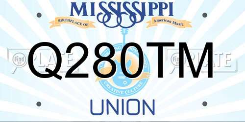 Q280TM Mississippi License Plate
