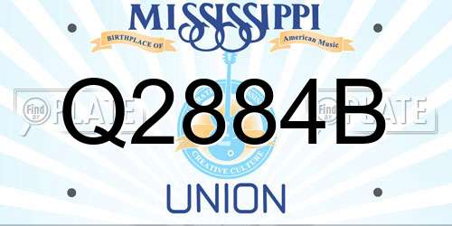 Q2884B Mississippi License Plate