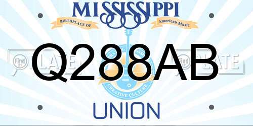 Q288AB Mississippi License Plate