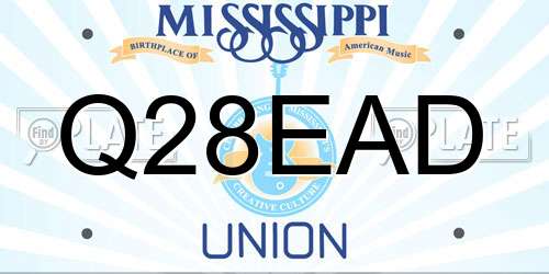 Q28EAD Mississippi License Plate
