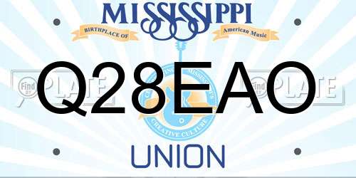 Q28EAO Mississippi License Plate