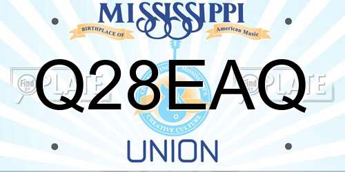 Q28EAQ Mississippi License Plate