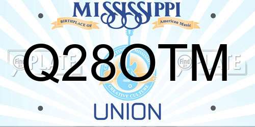Q28OTM Mississippi License Plate
