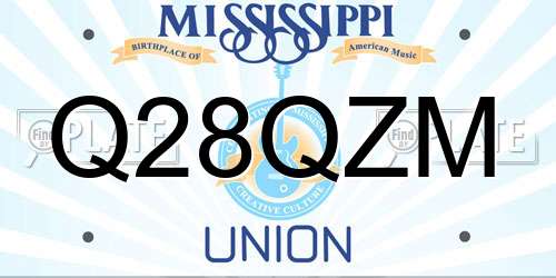 Q28QZM Mississippi License Plate