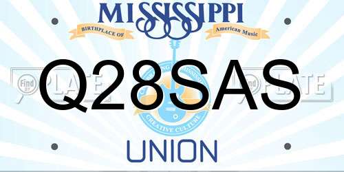 Q28SAS Mississippi License Plate