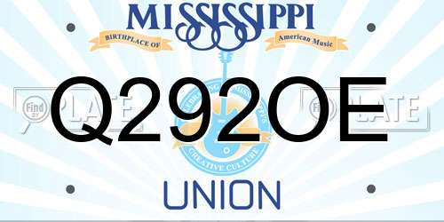Q292OE Mississippi License Plate