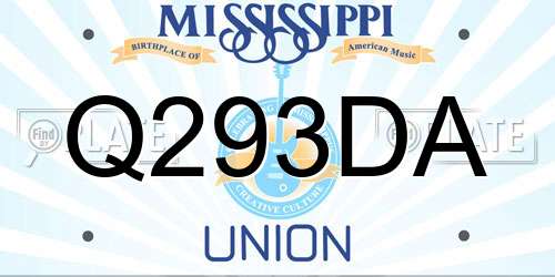 Q293DA Mississippi License Plate
